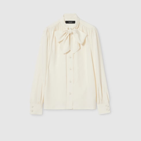 Silk crêpe satin Interlocking G shirt