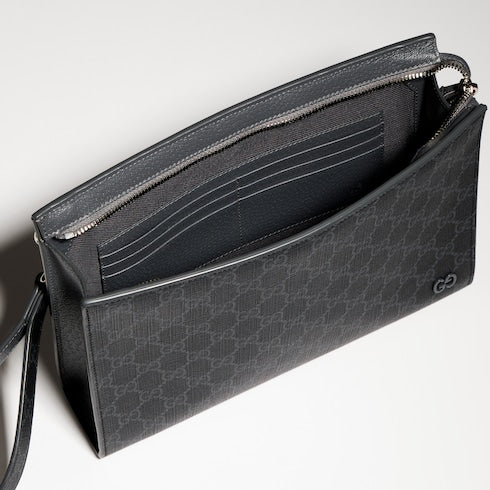 Grey trim medium pouch