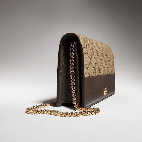 Bi-color GG Marmont wallet on chain