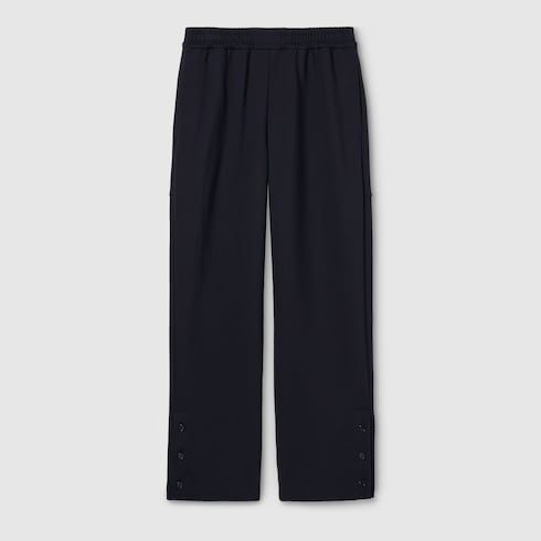 Cotton jersey leisure pants with embroidery