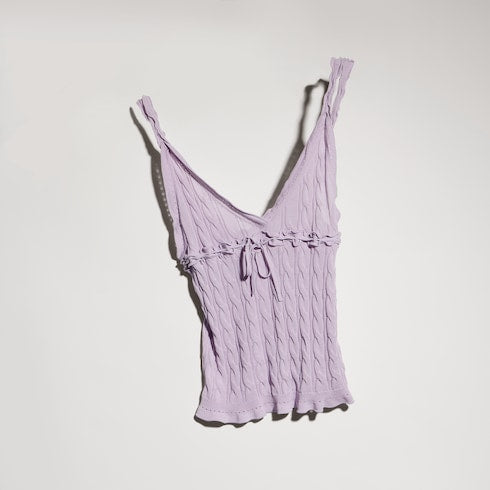 Braided cotton blend top