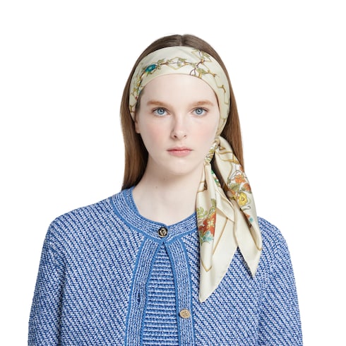 Printed silk twill carré