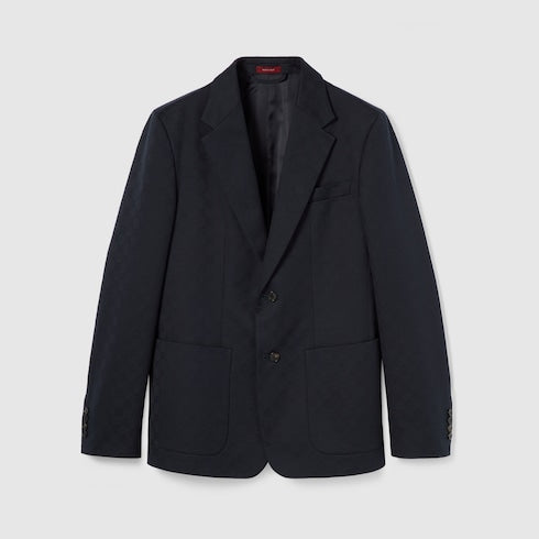 GG cotton gabardine jacquard jacket