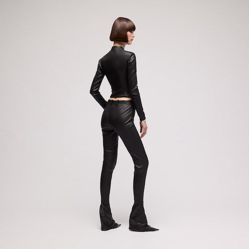 Lightweight stretch leather jacket