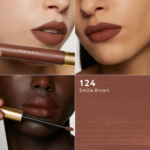 124 Emilie Brown, Rouge à Lèvres Liquide Mat Lipstick
