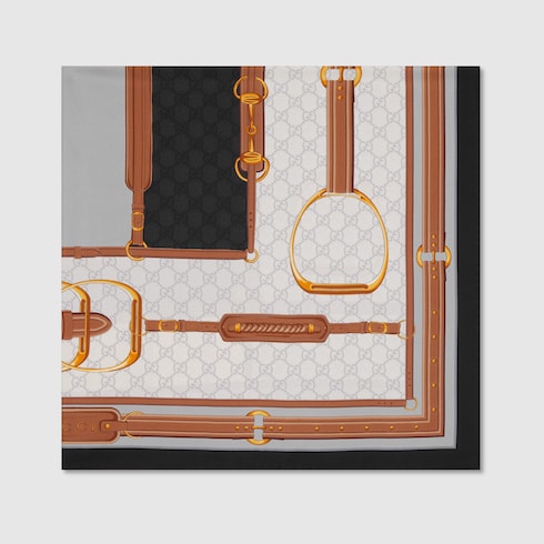 Printed silk twill carré