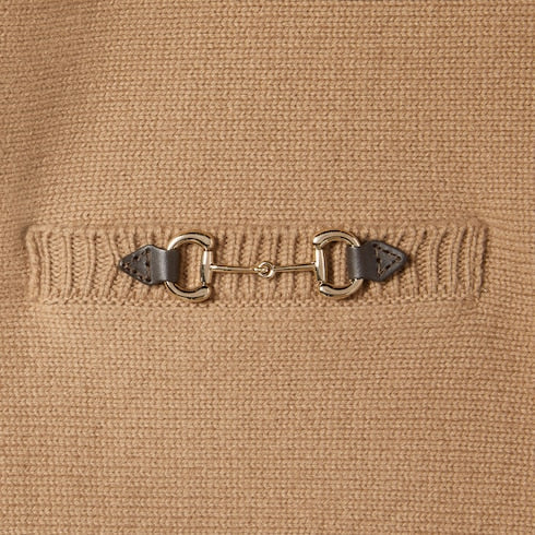 Wool cashmere top with Horsebit