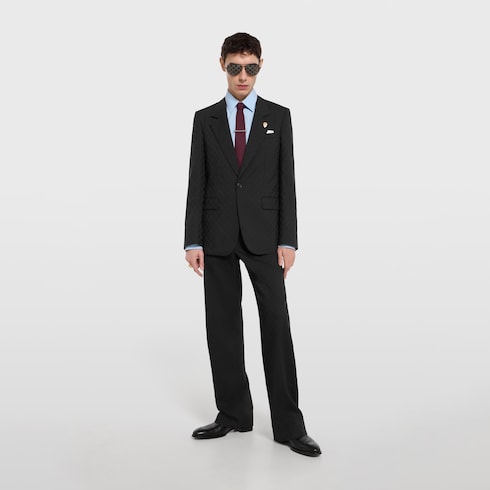 Single-breasted GG wool jacket