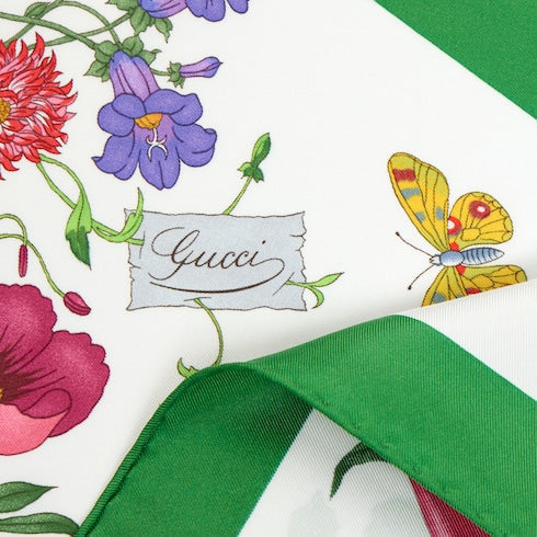 Printed silk twill diamond scarf
