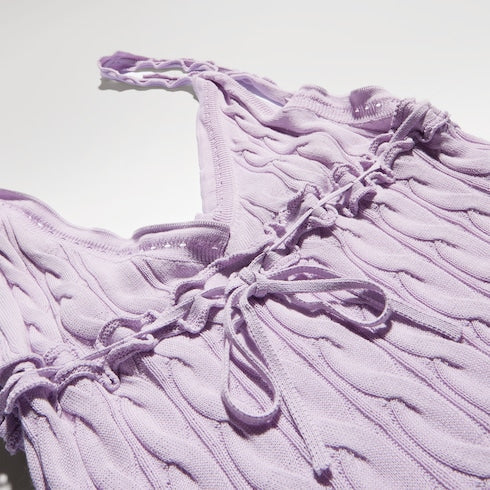 Braided cotton blend top