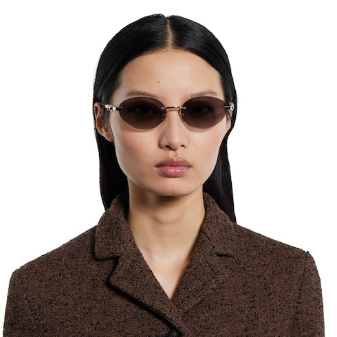 Frameless oval sunglasses