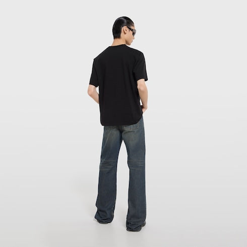 Silk blend jersey T-shirt with print
