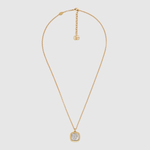 Gucci crest pendant necklace