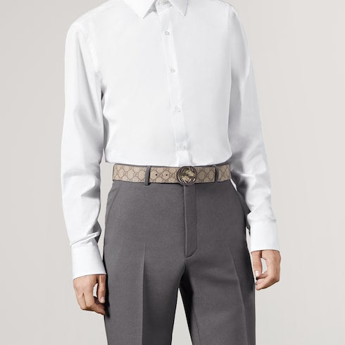GG Supreme / Black Leather Reversible Belt