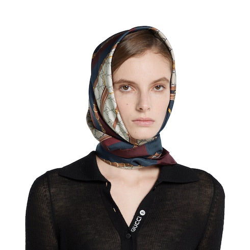 Printed silk twill carré