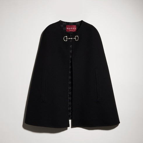 Wool and silk Horsebit cape