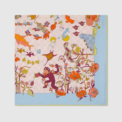 Printed silk carré