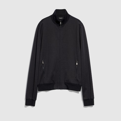 Silk cotton jersey zip jacket