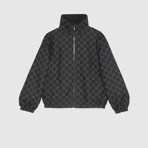Reversible GG ripstop nylon jacket