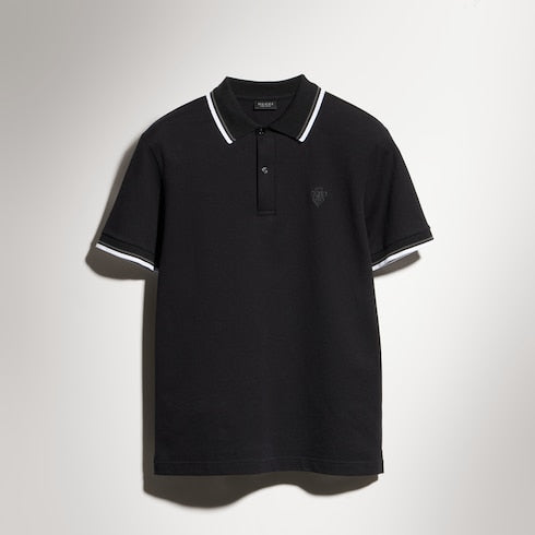 Cotton piquet polo shirt with embroidery