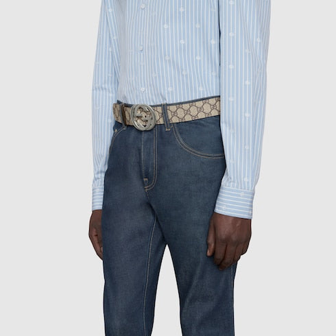 Belt with Interlocking G buckle