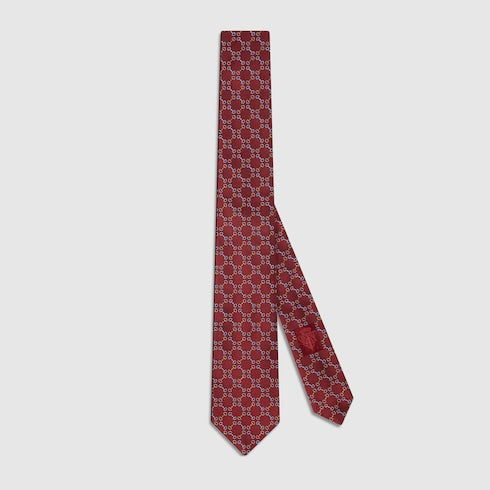 Horsebit silk jacquard tie