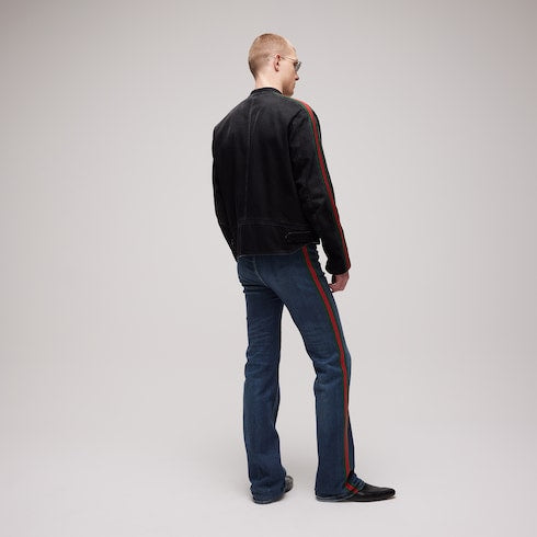 Cotton denim pants with Web