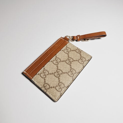 GG Emblem card case with strap