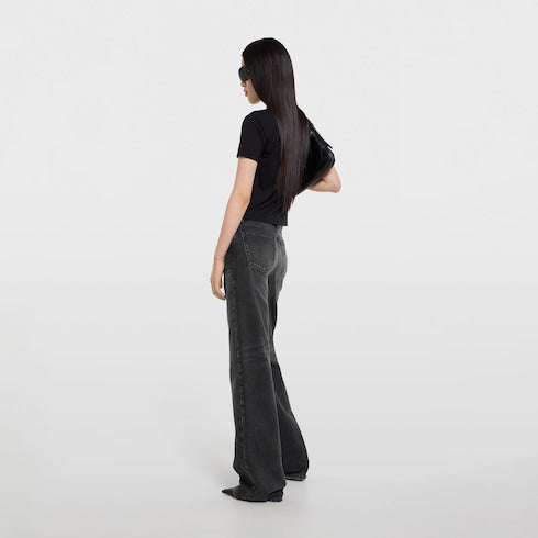 Rayon jersey T-shirt with embroidery