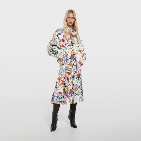 Printed quilted twill jacket