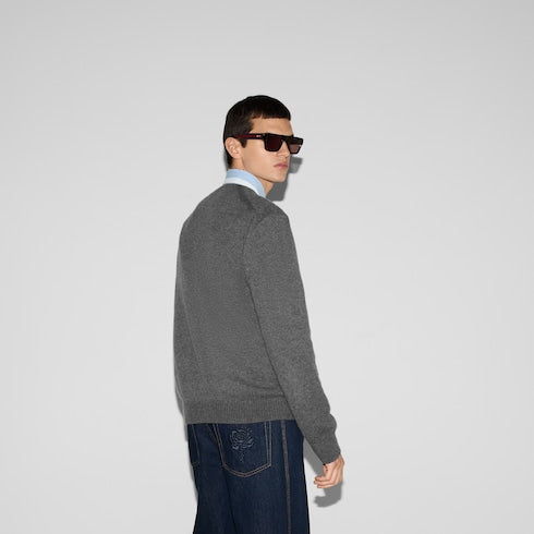 Embroidered wool cashmere sweater