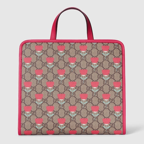 Children's flower print tote bag
