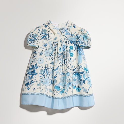 Baby printed crêpe de chine dress