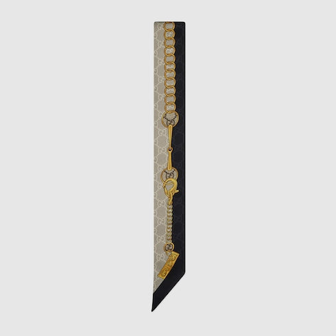 Printed silk twill ribbon