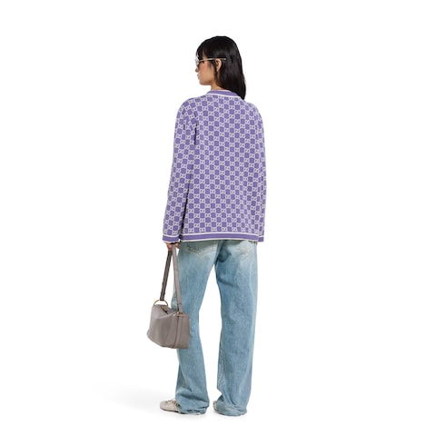 GG fine cotton jacquard cardigan
