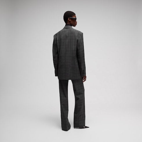 Checked fine wool pants