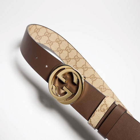 Reversible belt with Interlocking G buckle