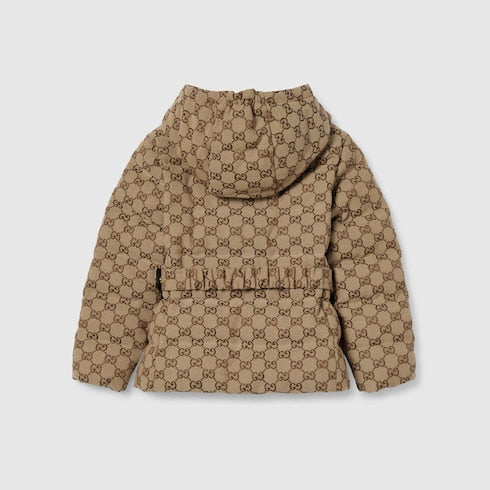 Children's GG canvas padded jacket