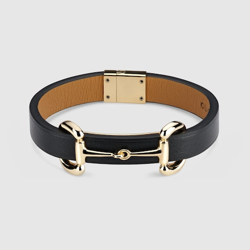 Leather bracelet with Horsebit