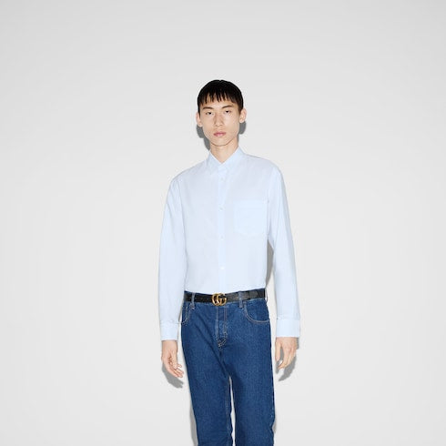 Striped cotton poplin shirt