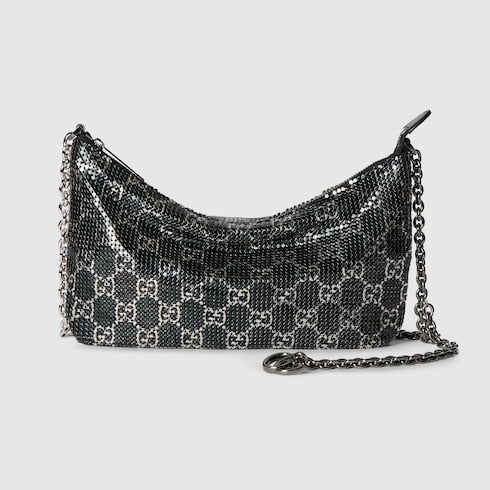 Metallic evening bag with charm