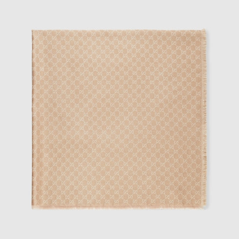 Printed GG cotton wool lamé shawl