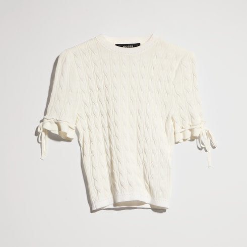 Braided cotton blend top