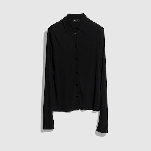 Lightweight viscose crêpe jersey shirt