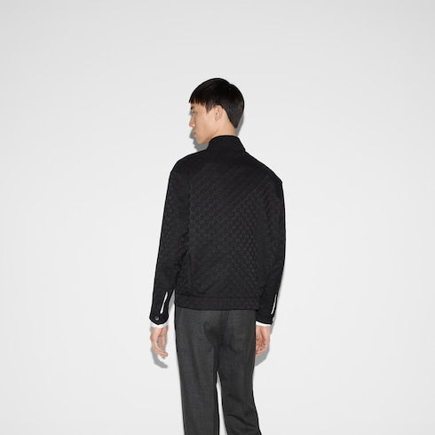 Reversible nylon and GG canvas jacket