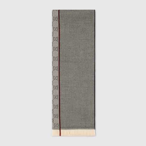 GG wool jacquard scarf