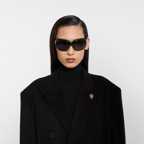 Double-breasted wool cashmere coat