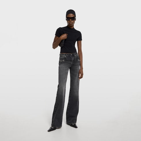 Rayon jersey T-shirt with embroidery