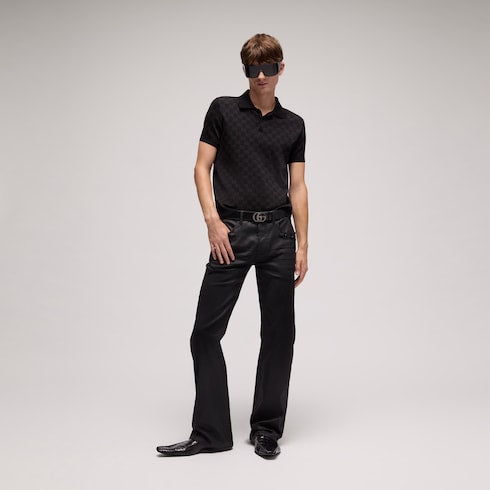 Viscose GG jacquard polo shirt