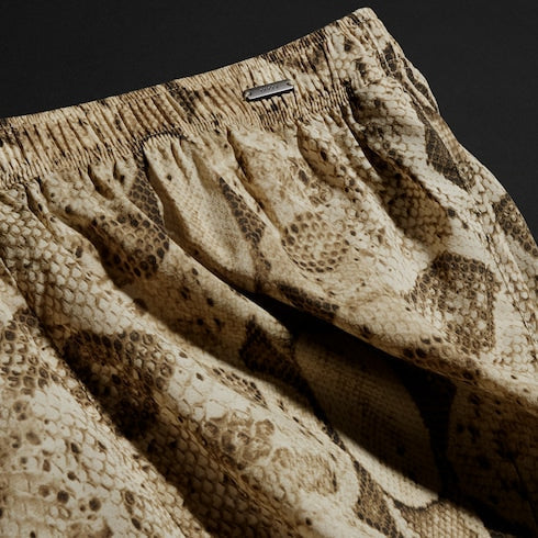 Printed silk shorts